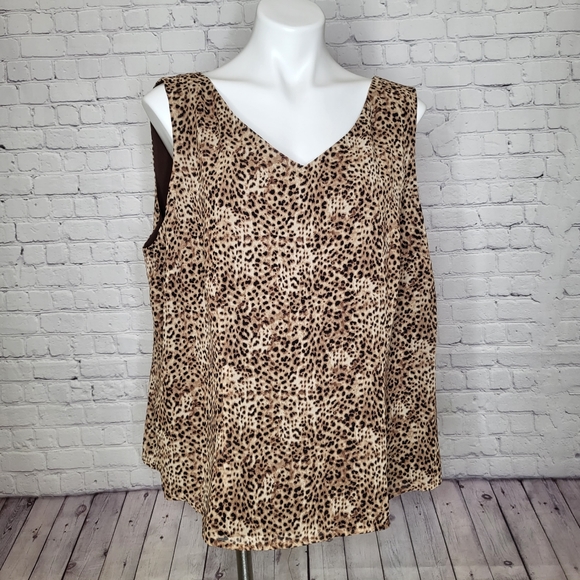 Emma James Cheetah Print Tank Top Blouse - Size 20W - Picture 1 of 6